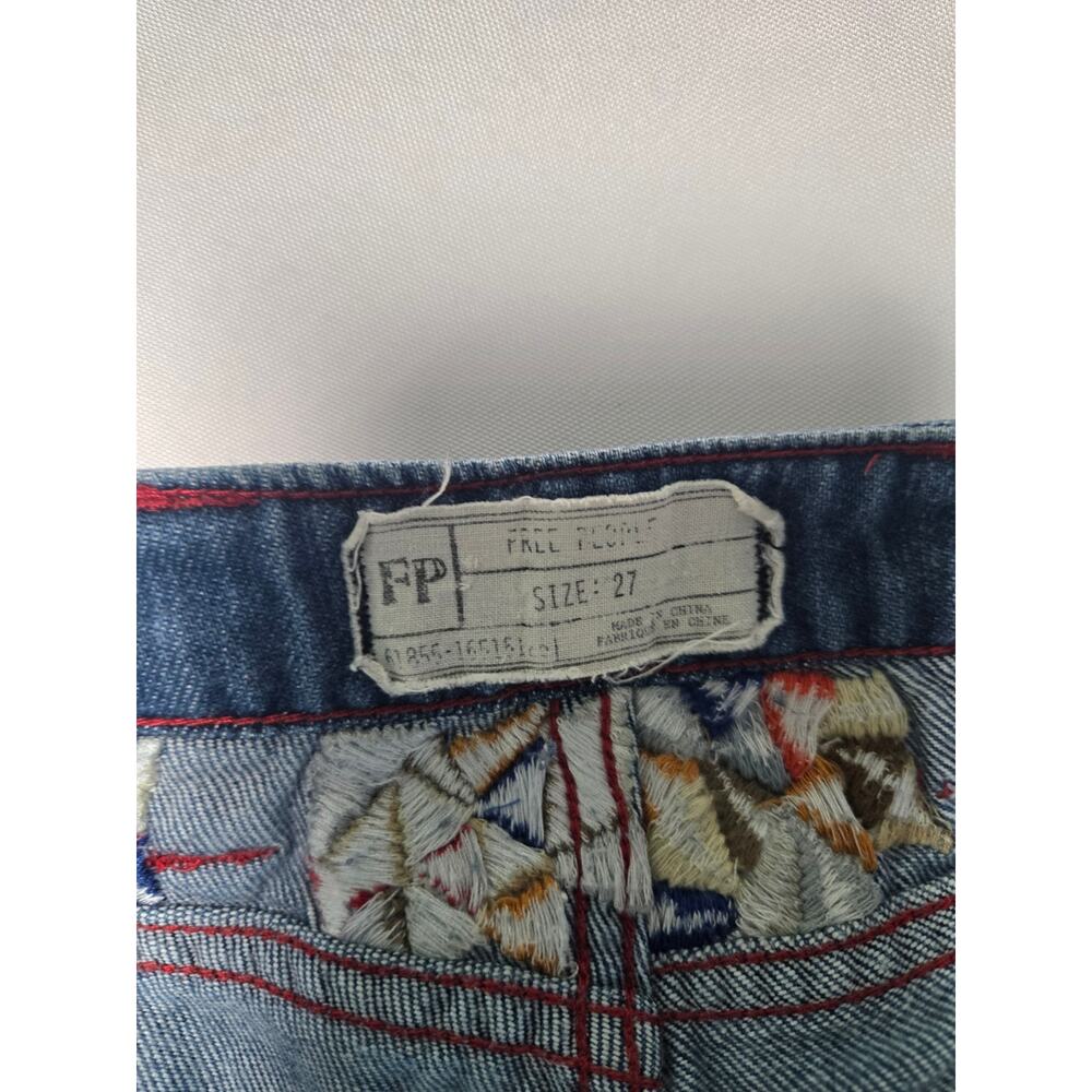 Free People Heartbreaker Embroidered Jeans Size 24 - Picture 6 of 11